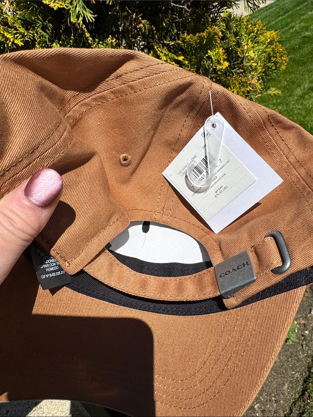 Coach Brown Embroidered Logo Baseball Cap - Picture 9 of 9